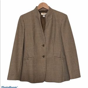 Talbots Petites 100% Wool Lattice Weave Blazer
